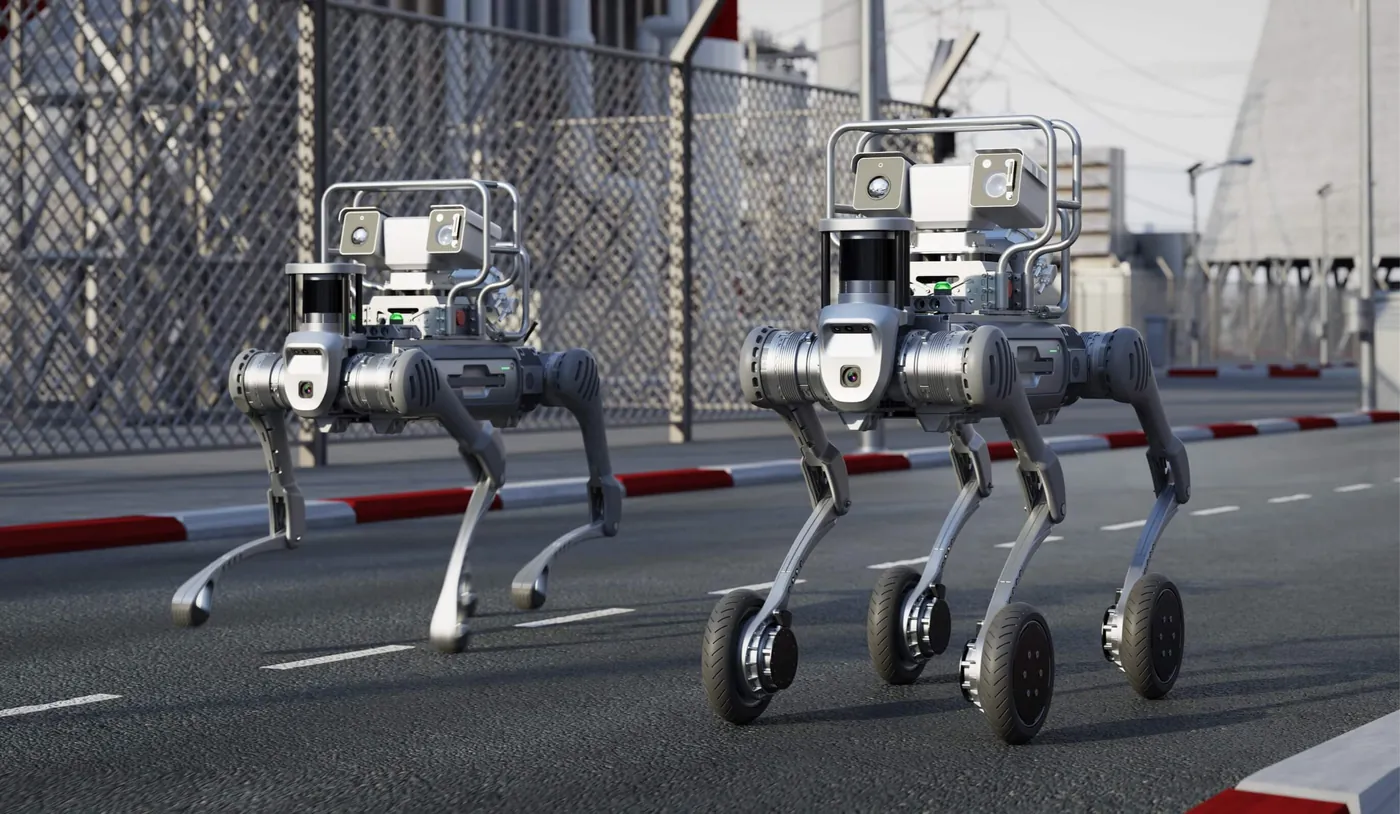 Unitree quadruped platform outdoors